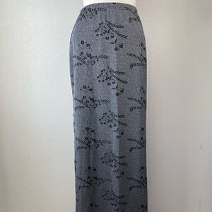 HeartSoul Gray Floral Maxi Skirt